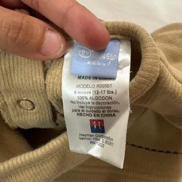 Disney Baby 6M Embroidered Winnie the Pooh Long Sleeve Vintage Character - Picture 4 of 4